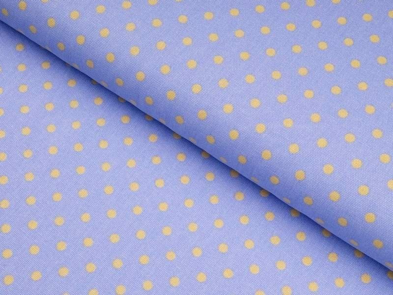 Bavlnená látka Mestral - žlté bodky na modrom