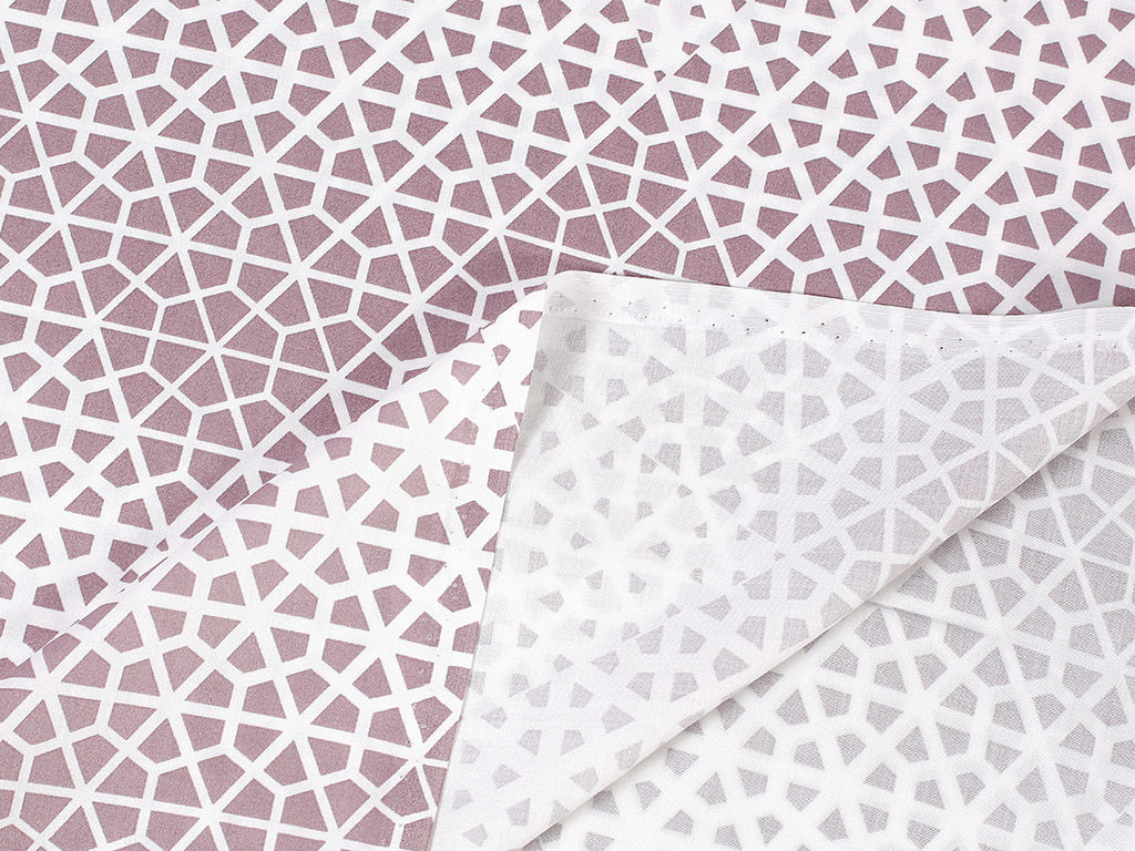 Bavlnený satén Deluxe - fialové polygóny
