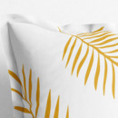 Bavlnená obliečka na vankúš s ozdobným lemom - čierne a zlaté palmové listy