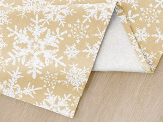 Vianočné bavlnené prestieranie na stôl - vzor snehové vločky na zlatom - sada 2ks