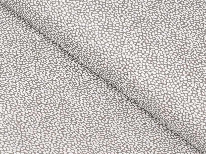 Bavlnené plátno - biela mozaika na hnedom