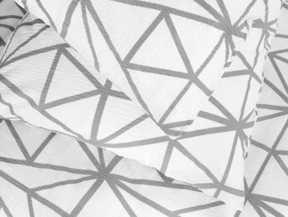 Krepové posteľné obliečky Deluxe - sivé geometrické tvary na bielom