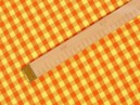Bavlnená látka KANAFAS - vzor 063 malé oranžovo-žlté kocky - metráž š. 150cm