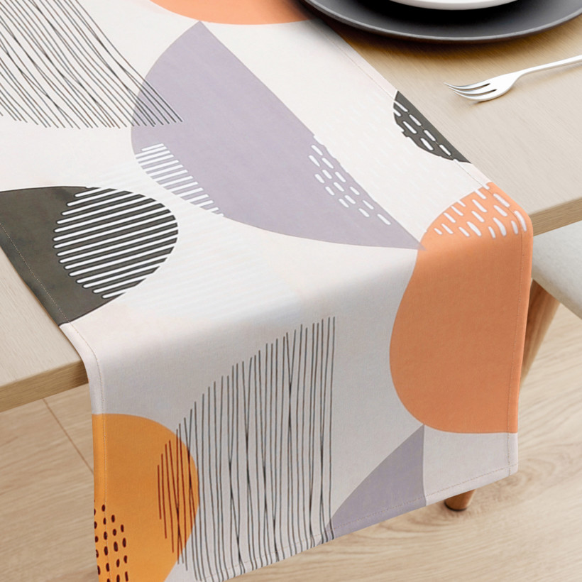 Behúň na stôl 100% bavlnené plátno - farebné abstraktné tvary