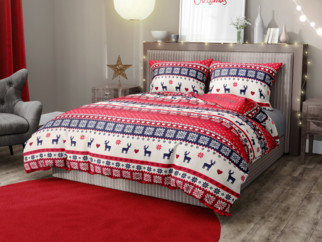 Vianočné bavlnené posteľné obliečky - vzor 029 vianočné sobi