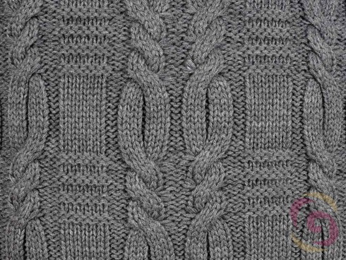 Luxusná pletená obliečka na vankúš vzor sivá