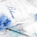 Bavlnené posteľné obliečky - vzor 1113 modré pivonky s textami