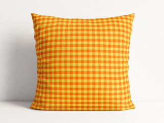 Bavlnená obliečka na vankúš KANAFAS - vzor malé oranžovo-žlté kocky