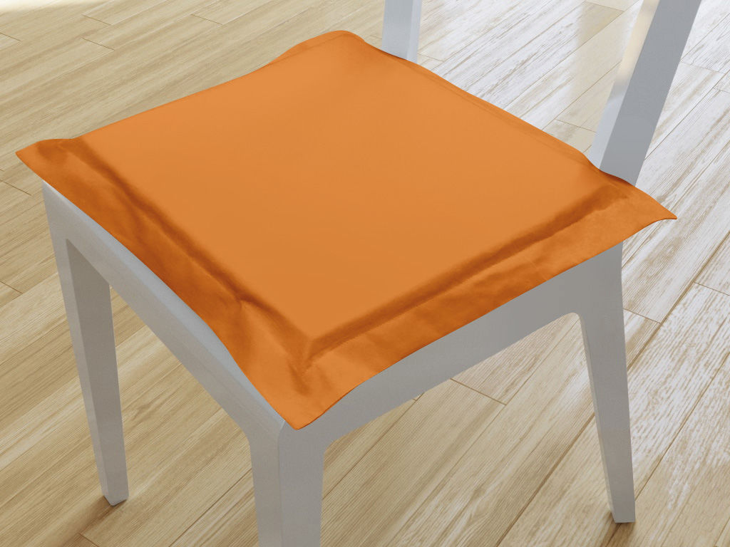Podsedák s ozdobným lemom 100% bavlnené plátno 38x38 cm - oranžový