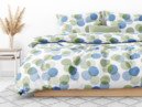 Bavlnené posteľné obliečky Deluxe - zelenomodré prúžkované kruhy