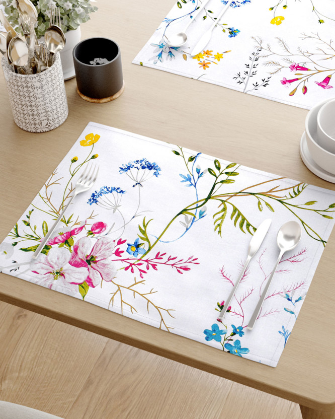 Prestieranie na stôl 100% bavlnené plátno - maľované lúčne kvety - sada 2ks
