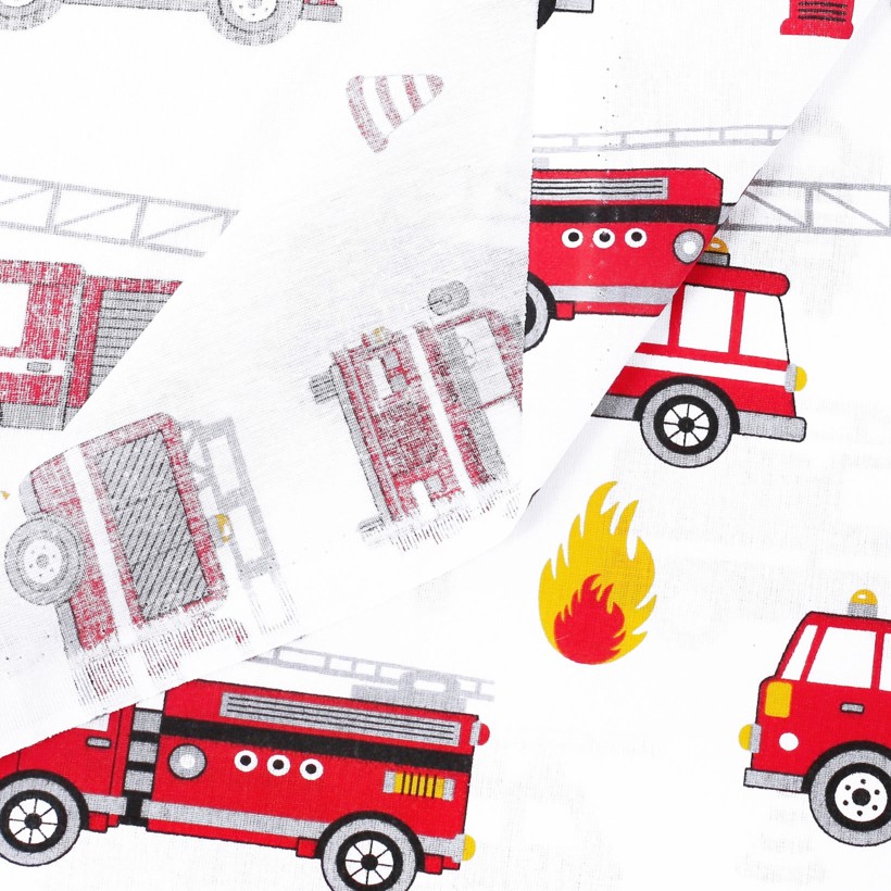 Bavlnené plátno - hasičská autá