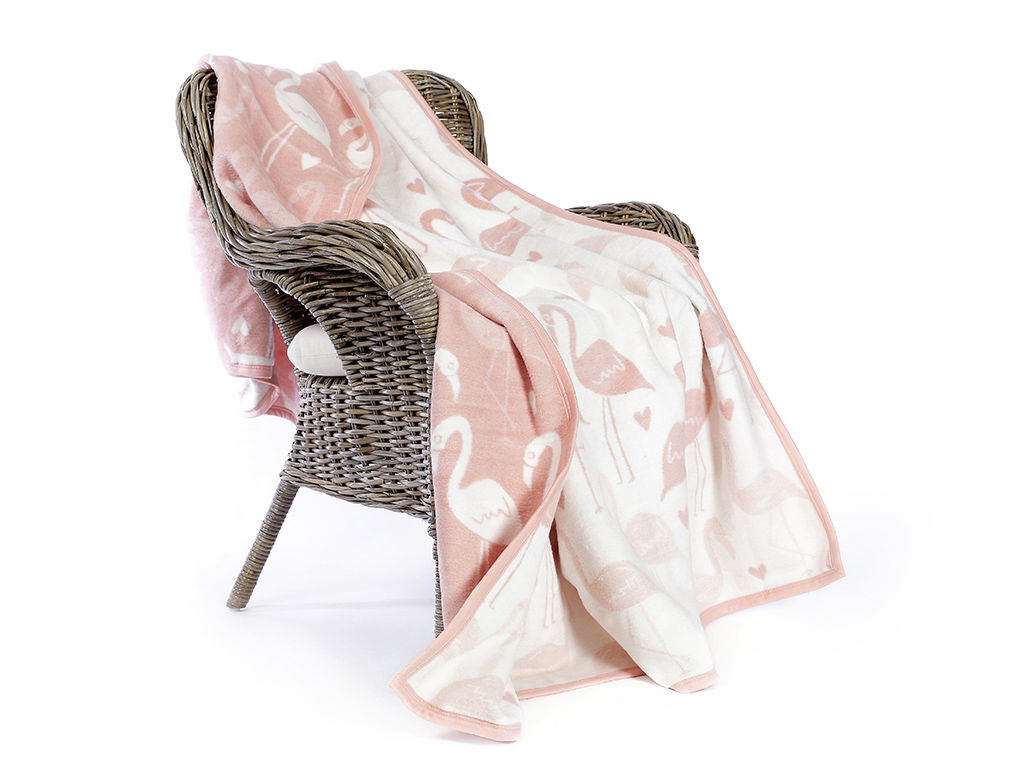 Luxusná česaná deka Bavlna - plameniaci