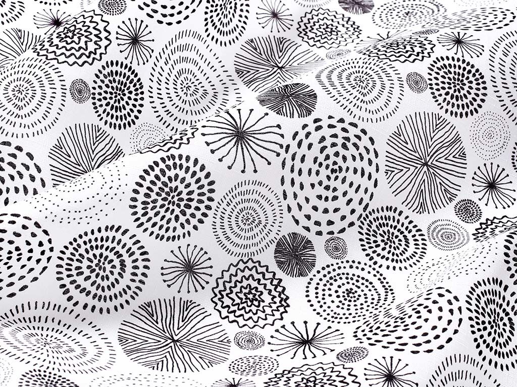 Teflónová látka na obrusy - abstraktné kruhy