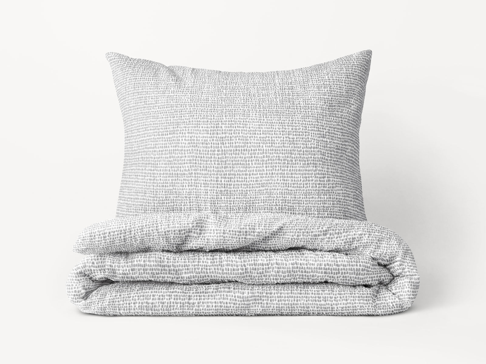 Krepové posteľné obliečky - drobné sivé tvary na bielom