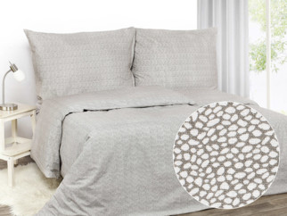 Bavlnené posteľné obliečky - vzor 799 biela mozaika na hnedom