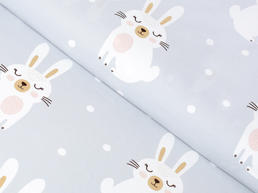 Bavlnené plátno - zasnení králičkovia