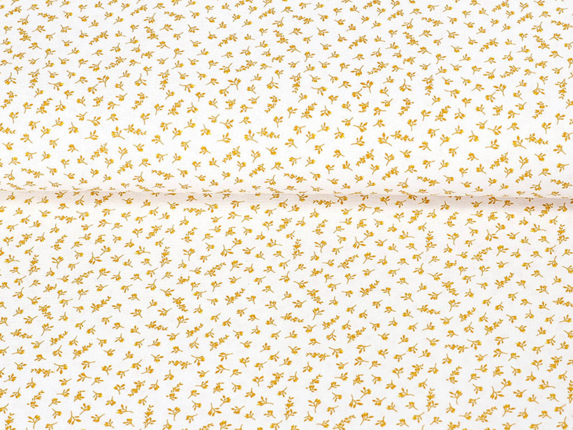 Bavlnené plátno - drobné žlté kvítí
