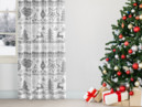 Vianočný bavlnený záves na mieru - vzor vianočné symboly na bielom