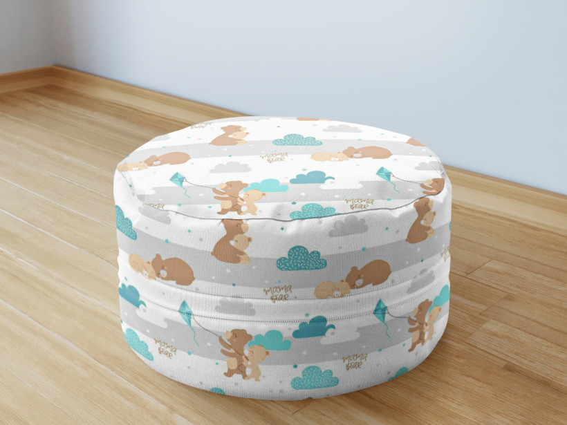 Detský bavlnený sedacie bobek 50x20cm - medvedíky v oblakoch
