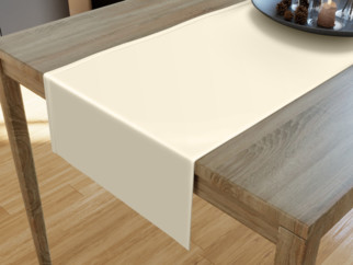 Luxusný saténový lesklý behúň na stôl - vanilkový