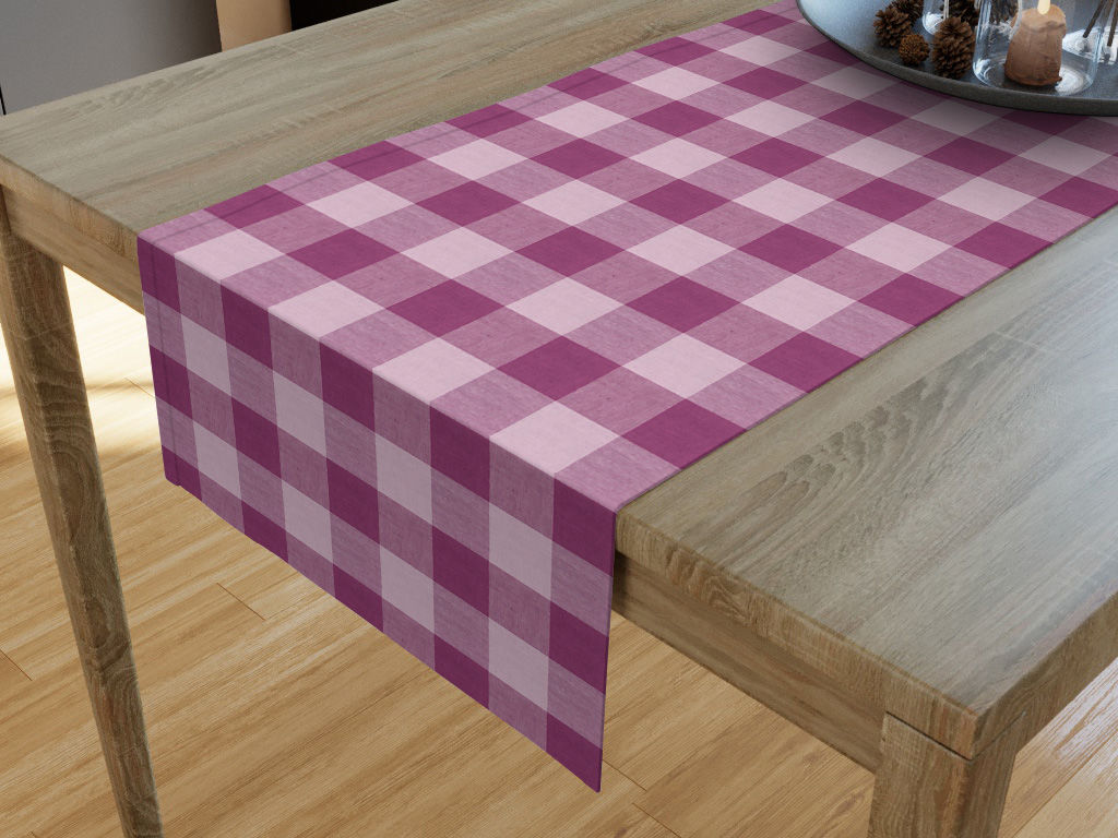 Behúň na stôl 100% bavlna - kocka veľká fialová