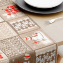 Vianočný dekoračný behúň na stôl - vzor snehuliaci