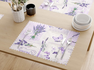 Prestieranie na stôl teflónové - patchwork levanduľou s motýľmi - sada 2ks