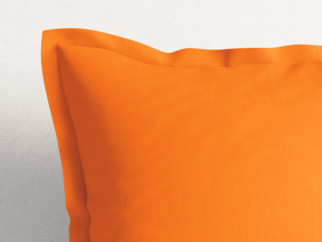Bavlnená obliečka na vankúš s ozdobným lemom - oranžová