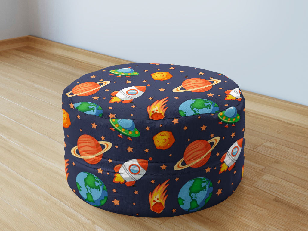 Detský bavlnený sedacie bobek 50x20cm - farebný vesmír