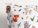 Detská bavlnená obliečka na vankúš s ozdobným lemom - lesná zvieratká