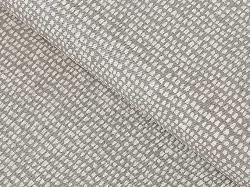 Bavlnené plátno - drobné tvary na sivom