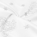 Oválny teflónový obrus - vzor strieborné vianočné stromčeky a hviezdičky