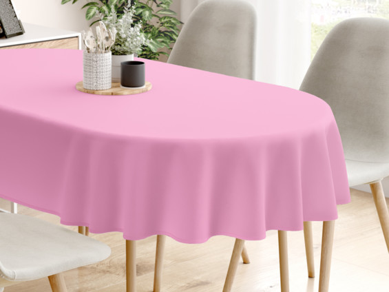 Oválny obrus 100% bavlnené plátno - ružový