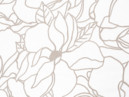 Bavlnené plátno SIMONA - vzor 1028 svetlo béžové kvety na bielom - metráž š. 145cm