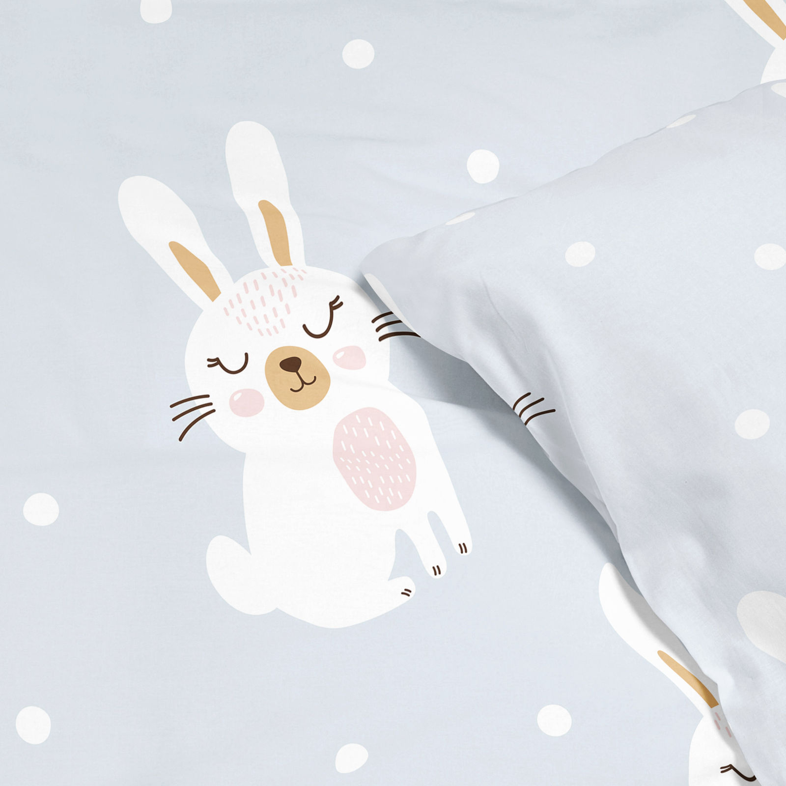 Detské bavlnené obliečky - zasnení králičkovia