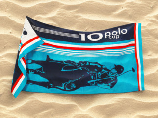Veľká froté plážová osuška POLO - modrá 90x165 cm