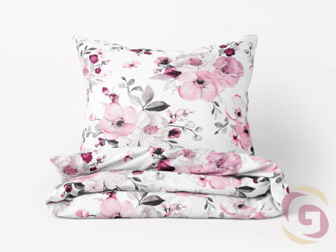 Bavlnené posteľné obliečky - kvety sakury