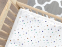 Detské bavlnené obliečky do postieľky - vzor 1023 farebné bodky na bielom