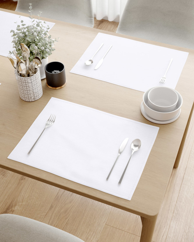 Sviatočné prestieranie na stôl 100% bavlnený satén - biele - sada 2ks