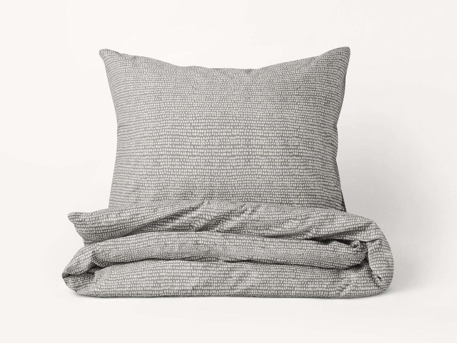 Bavlnené posteľné obliečky - drobné tvary na sivom