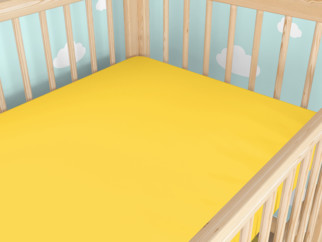 Bavlnená plachta do detské postieľky - žltá