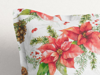 Dekoračná obliečka na vankúš s ozdobným lemom Loneta - vianočná hviezda