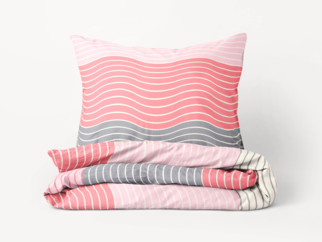 Bavlnené posteľné obliečky Deluxe - ružové vlnky