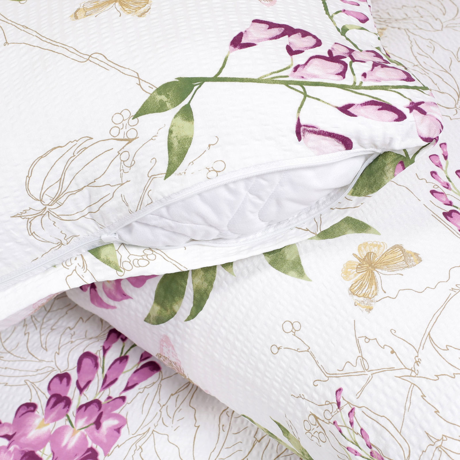 Krepové posteľné obliečky Deluxe - kvety vistárie