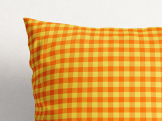 Bavlnená obliečka na vankúš KANAFAS - vzor malé oranžovo-žlté kocky