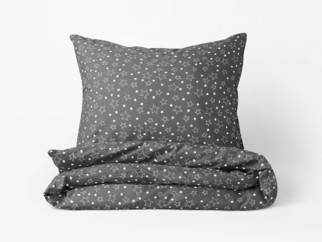 Bavlnené posteľné obliečky - vzor X-17 biele hviezdičky na sivom