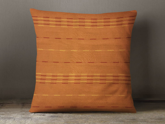 Bavlnená obliečka na vankúš KANAFAS - vzor oranžové pruhy