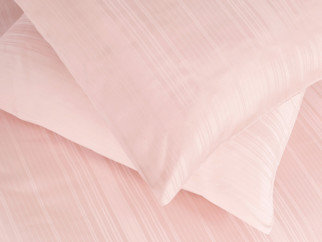 Damaškové posteľné obliečky so saténovým vzhľadom Deluxe - vzor 004 drobné ružové prúžky