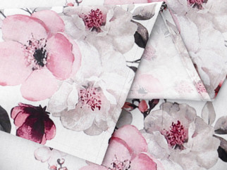 Oválny bavlnený obrus - kvety sakury